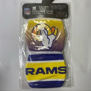NFL Rams Adult Face Cover Masks 2 Pack
